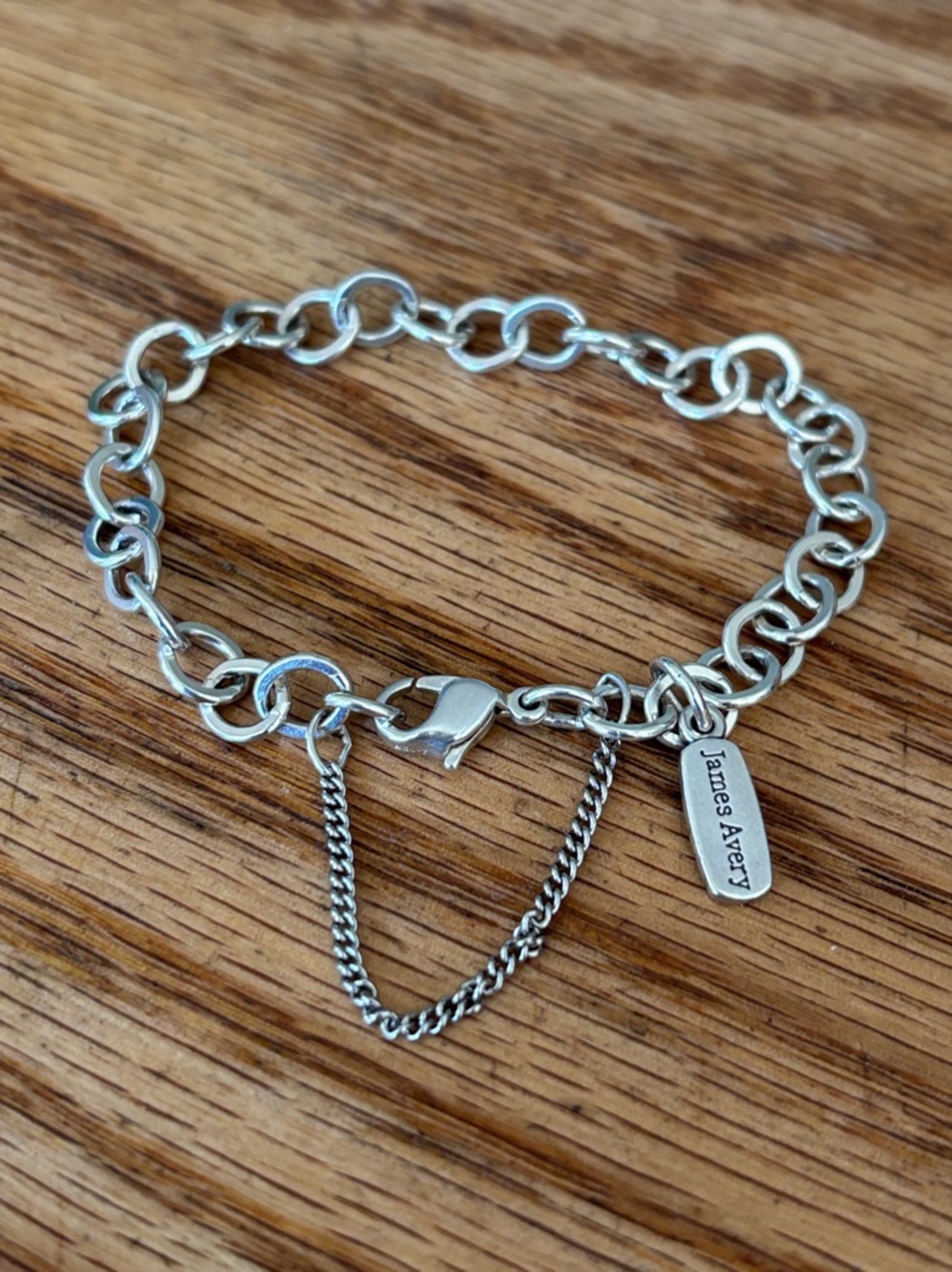 New James Avery forged link charm bracelet